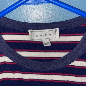 stripped tee soft material red white and blue